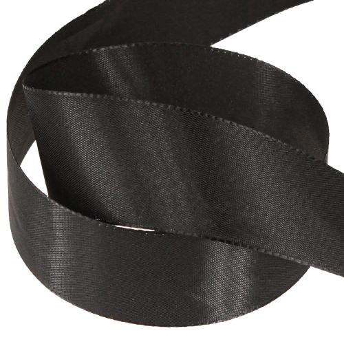 Artículo Cinta de regalo, cinta de luto negra, cinta decorativa, 40 mm, 50 m