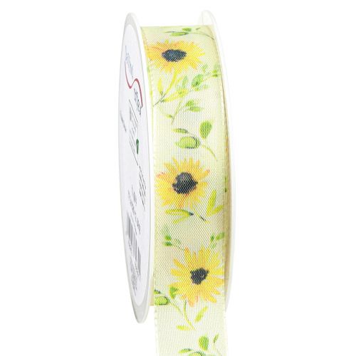Artículo Cinta de regalo cinta de seda girasol amarillo 25mm 18m