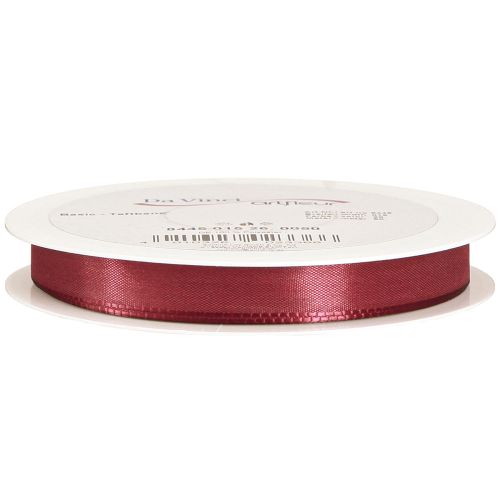 Artículo Cinta de regalo, cinta de tafetán, cinta decorativa, burdeos, 15 mm, 50 m