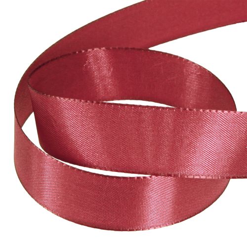 Artículo Cinta de regalo, cinta de tafetán, cinta decorativa, burdeos, 25 mm, 50 m