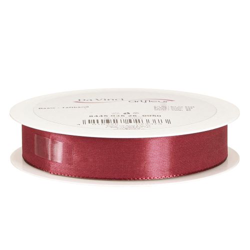 Artículo Cinta de regalo, cinta de tafetán, cinta decorativa, burdeos, 25 mm, 50 m