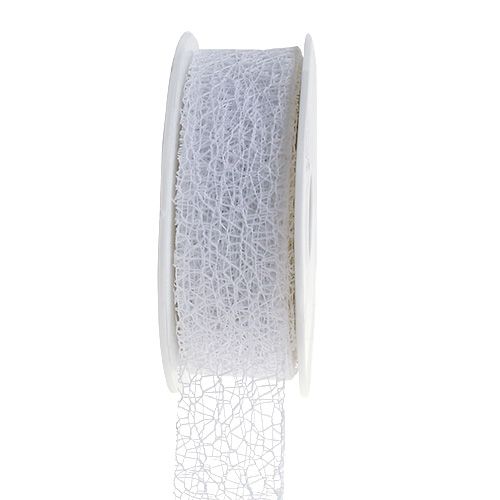 Floristik24 Cinta de regalo en blanco 3cm 10m