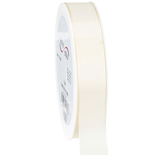 Floristik24 Cinta de regalo y cinta decorativa cinta tafetán crema 25mm 50m