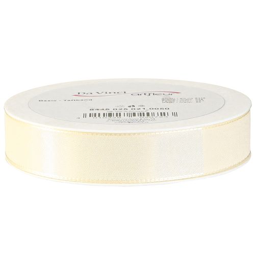Artículo Cinta de regalo y cinta decorativa cinta tafetán crema 25mm 50m