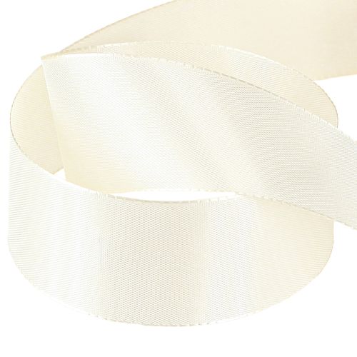 Artículo Cinta de regalo y cinta decorativa cinta de tafetán crema 40mm 50m