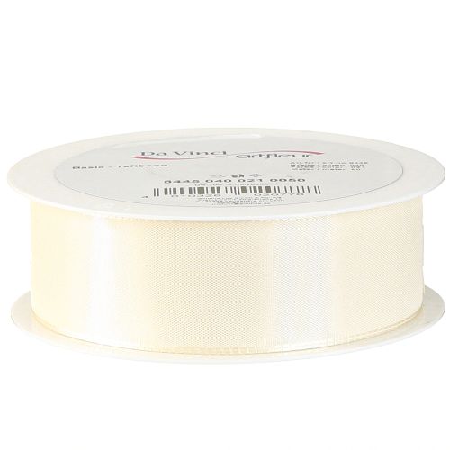 Artículo Cinta de regalo y cinta decorativa cinta de tafetán crema 40mm 50m