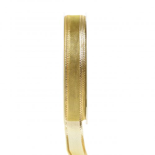 Cinta de regalo efecto anillo dorado 15mm 25m