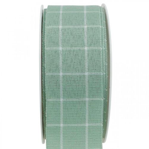 Cinta de regalo cinta decorativa verde pastel a cuadros 35mm 20m