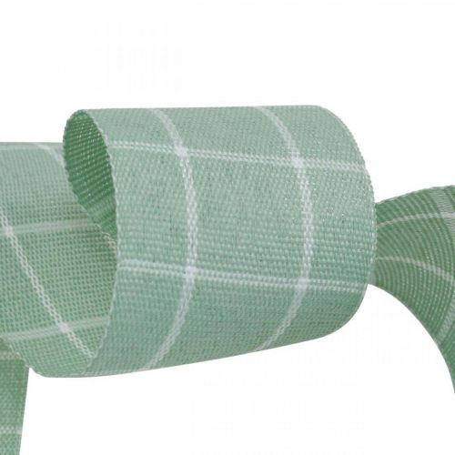 Cinta de regalo cinta decorativa verde pastel a cuadros 35mm 20m