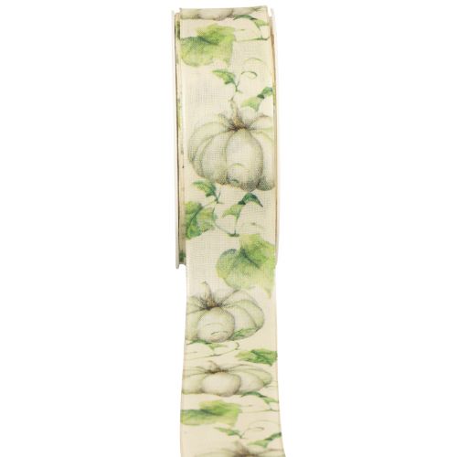 Floristik24 Cinta de regalo cinta de calabaza verde otoño 40mm 15m