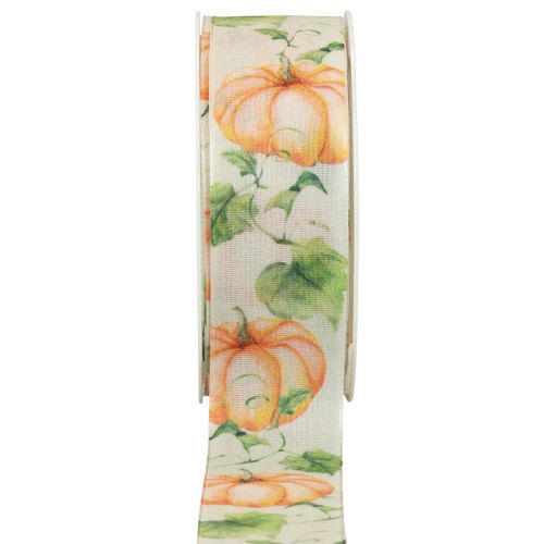 Floristik24 Cinta de regalo cinta de calabaza otoño naranja 40mm 15m