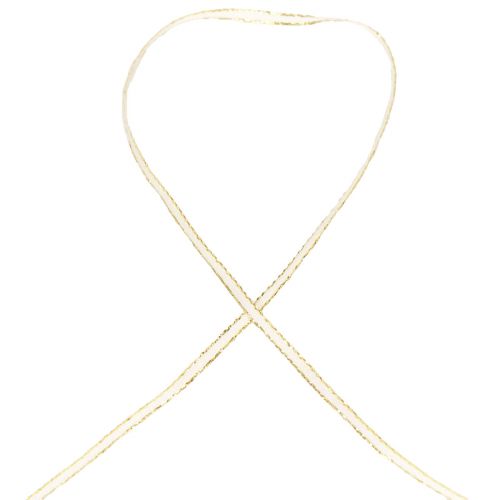 Artículo Cinta de regalo cinta de seda cinta trenzada oro blanco 3mm 100m