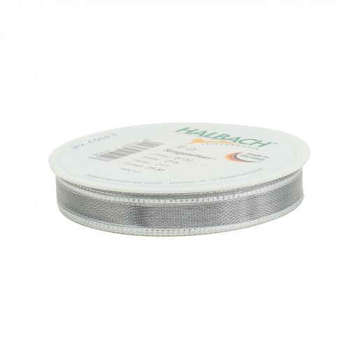 Artículo Cinta regalo plata efecto anillo 15mm 25m