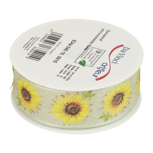 Artículo Cinta de regalo girasoles cinta amarilla 40mm 15m