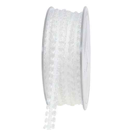 Floristik24 Cinta de regalo decorativa en color blanco 8mm 20m