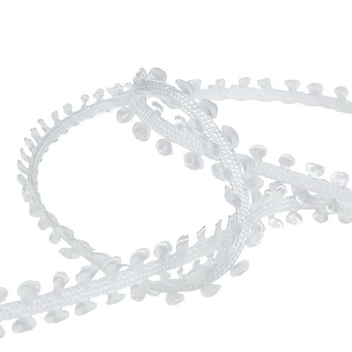Floristik24 Cinta de regalo decorativa en color blanco 8mm 20m