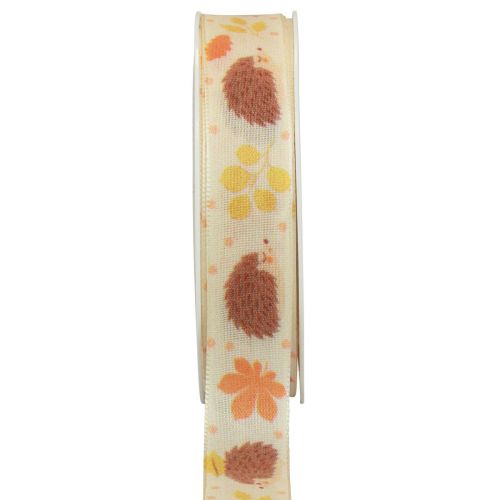 Floristik24 Cinta de regalo cinta de orillo erizo de otoño 15mm 18m