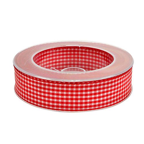 Artículo Cinta de regalo diamantes rojo-blanco 25mm 20m