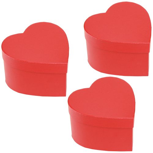 Artículo Caja de regalo corazón decoración de papel rojo 14×14,5cm H9cm 3ud