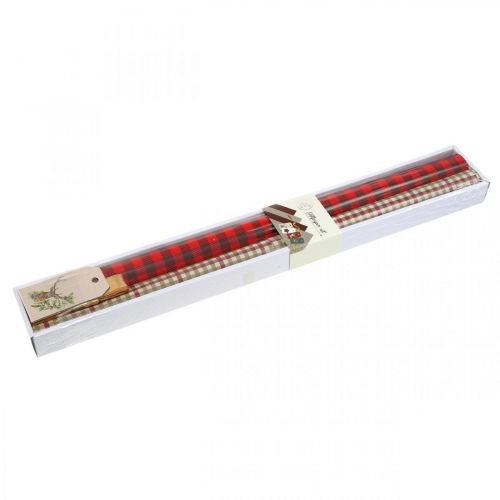 Artículo Papel de regalo rojo navideño, blanco 4 hojas en un juego 50 × 70cm