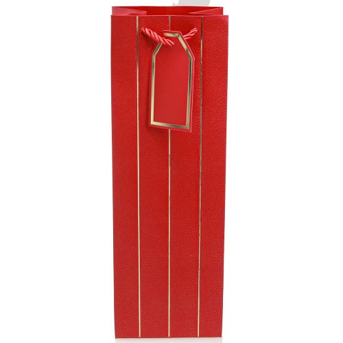 Artículo Bolsa regalo bolsa botella papel rojo oro 9×12×36cm 1ud
