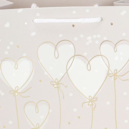 Artículo Bolsa de regalo “recién casados” con asas beige 18×10×23cm 2uds