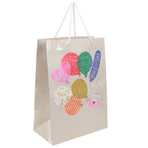 Floristik24 Bolsa de regalo “Feliz Cumpleaños” bolsa de cumpleaños papel 26×14×36cm 2uds