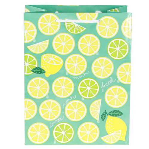 Artículo Bolsa de regalo con asas Motivo limones Papel 18×10×23cm 2uds