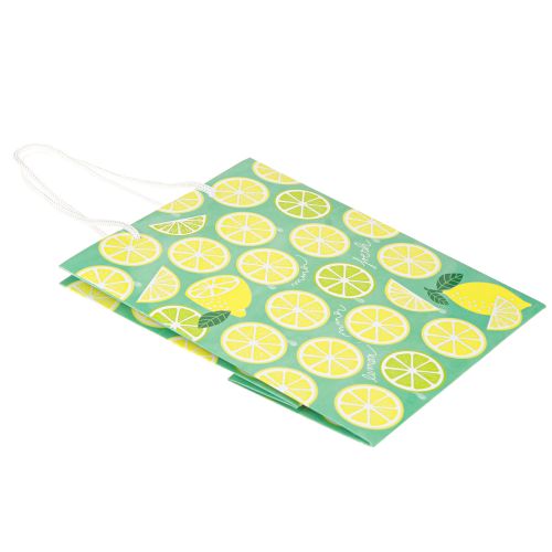 Artículo Bolsa de regalo con asas Motivo limones Papel 18×10×23cm 2uds