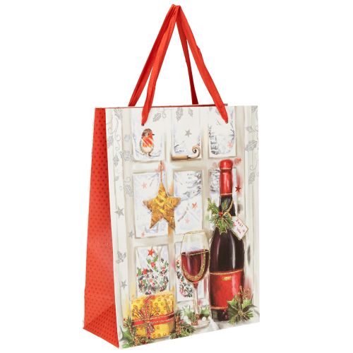 Artículo Bolsa de regalo de Navidad 8 cm x 18 cm H24 cm juego de 2