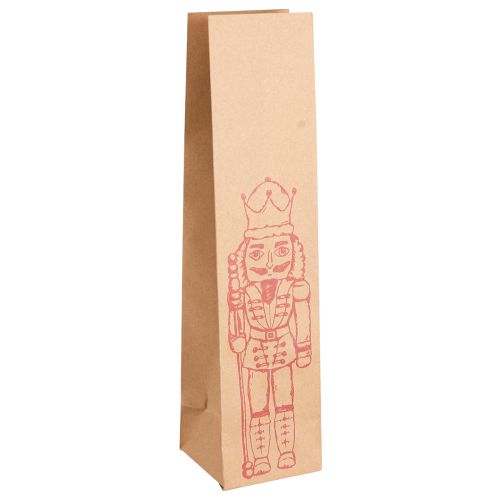 Floristik24 Bolsa de regalo Bolsa de papel navideña Cascanueces 28×8cm 5uds
