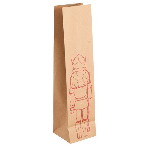 Floristik24 Bolsa de regalo Bolsa de papel navideña Cascanueces 28×8cm 5uds