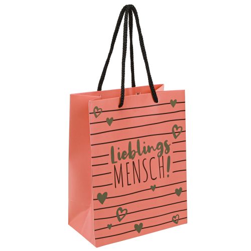 Floristik24 Bolsa de regalo con corazones “Persona favorita” papel 18×10×23cm 2uds