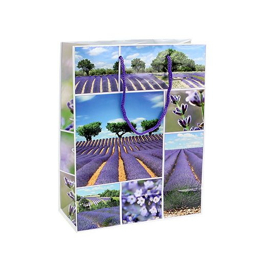 Floristik24 Bolsa de regalo motivo lavanda 18cm x23cm 1pc