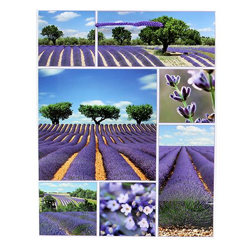 Floristik24 Bolsa de regalo motivo lavanda 18cm x23cm 1pc