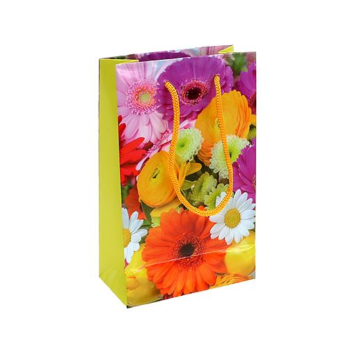 Floristik24 Bolsa de regalo con flores 12cm x19cm 1ud