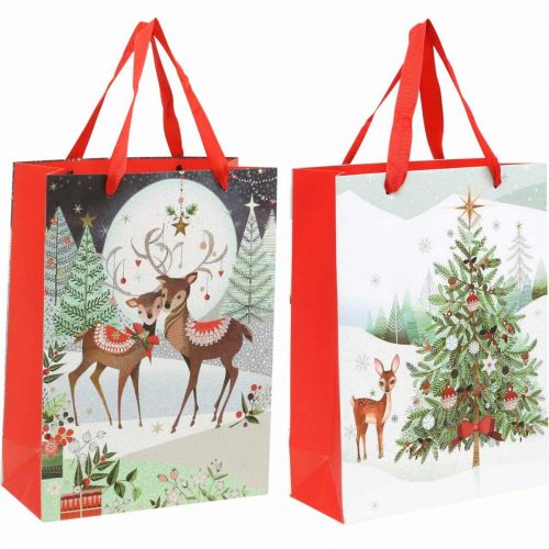 Artículo Bolsas de regalo Bolsa de regalo de Navidad ciervo 24×18cm 2pcs