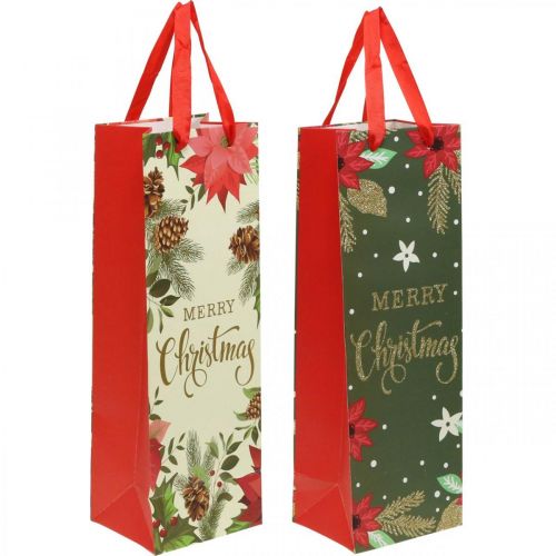 Floristik24 Bolsas de regalo Bolsa de regalo de Navidad Feliz Navidad 12×36cm 2pcs