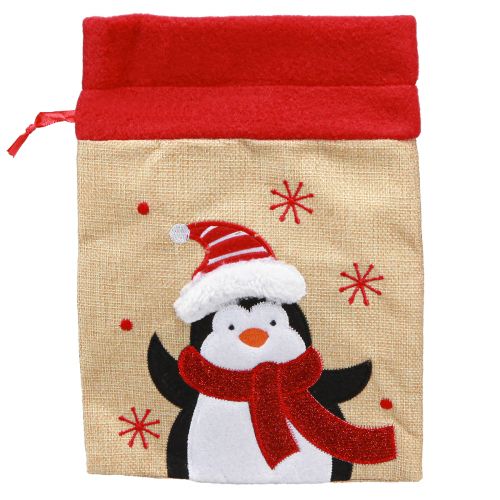 Artículo Bolsas de regalo Navidad Papá Noel aspecto yute 20×23cm 3ud