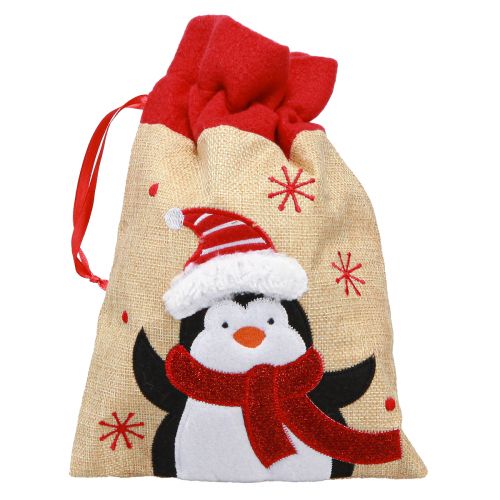 Artículo Bolsas de regalo Navidad Papá Noel aspecto yute 20×23cm 3ud