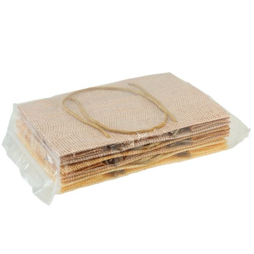 Artículo Bolsas de regalo papel tejido vainilla naranja rosa 20×10×10cm 6ud