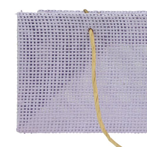 Artículo Bolsas de regalo tejidas con asas verde, amarillo, morado 20×10×10cm 6ud