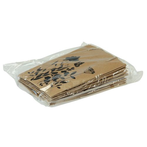 Artículo Bolsas de regalo con asas papel natural negro 12×15cm 6ud