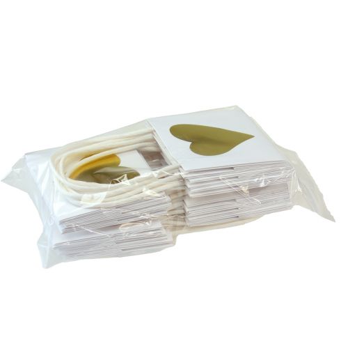 Artículo Bolsas de regalo con asas papel oro blanco 8,5×8,5×8cm 12uds