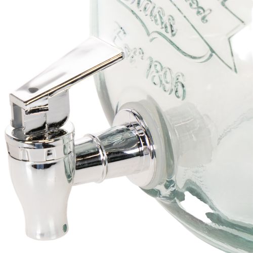 Dispensador de bebidas de vidrio reciclado con grifo y 4 vasos, 25,5 cm | Floristik24.es