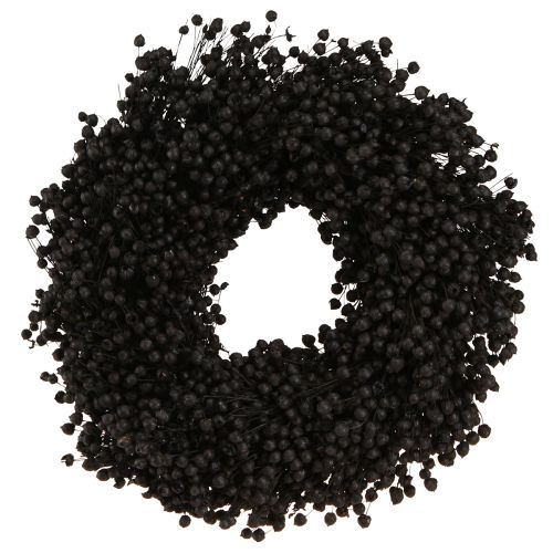Floristik24 Corona de lino seco flores secas negro Ø25cm