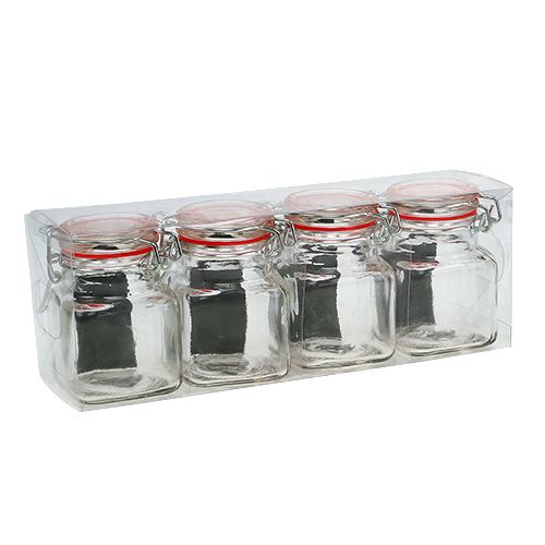 Floristik24 Tarros de especias con campo de etiquetado Ø4cm H7cm 4pcs