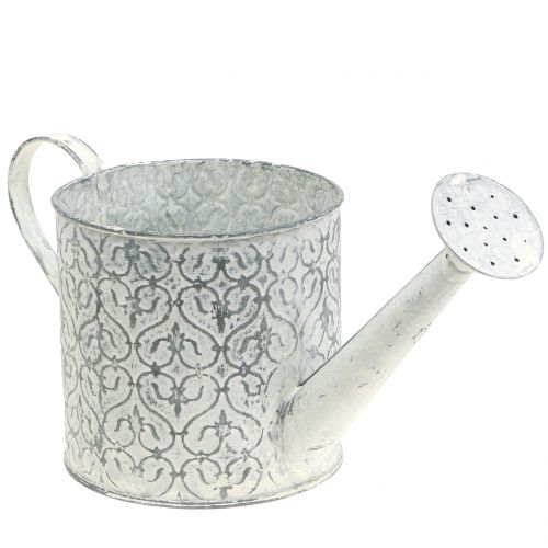 Jardinera regadera galvanizada crema lavada Ø13cm H13cm | Floristik24.es