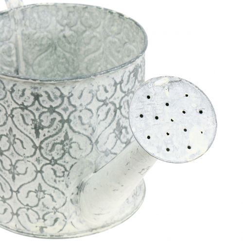 Jardinera regadera galvanizada crema lavada Ø13cm H13cm | Floristik24.es