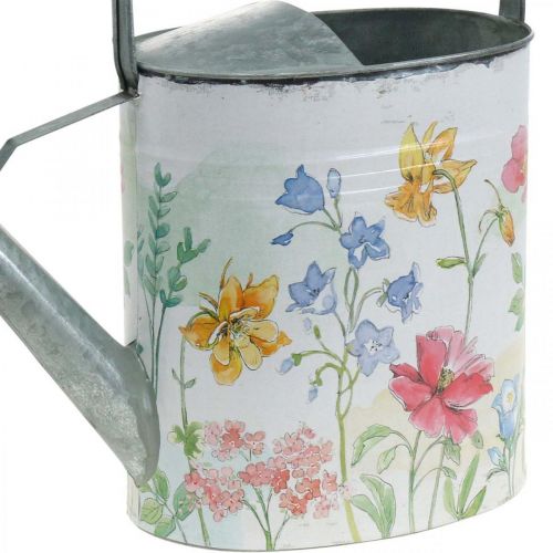 Floristik24 Regadera decorativa de metal, jarra de metal flores vintage L35cm H31cm
